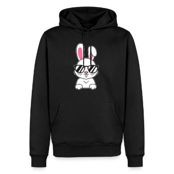 Lapin Cool Avec Lunettes De Soleil Lapin Amour - Sweat à capuche Premium bio Homme - noir - Devant - Nico (187cm)
