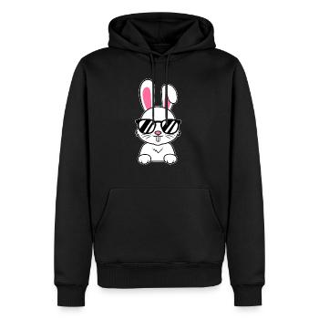 Hase mit Sonnenbrille Kanninchen Hasen Liebhaber G - Männer Premium Bio Hoodie - Schwarz - Vorne - Nico (187cm)