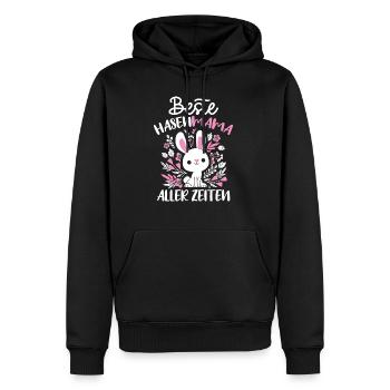 Meilleur Bunny Mom Ever Bunny Rabbit Pâques - Sweat à capuche Premium bio Homme - noir - Devant - Nico (187cm)