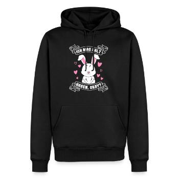 J’aime juste les lapins lapin lapin filles enfants G - Sweat à capuche Premium bio Homme - noir - Devant - Nico (187cm)