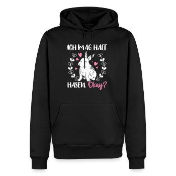 J’aime juste les lapins lapin lapin filles enfants o - Sweat à capuche Premium bio Homme - noir - Devant - Nico (187cm)