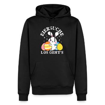 Chasse aux œufs Let’s Go Easter Bunny Easter Bunny Oeufs de Pâques - Sweat à capuche Premium bio Homme - noir - Devant - Nico (187cm)