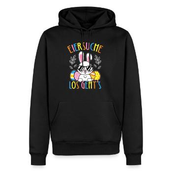 Eiersuche Los Geht’s Ostern Osterhase Ostereier Ki - Männer Premium Bio Hoodie - Schwarz - Vorne - Nico (187cm)
