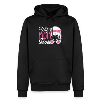 Fête des mères Meilleure maman femme Cadeau Maman préférée - Sweat à capuche Premium bio Homme - noir - Devant - Nico (187cm)