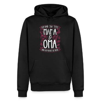 Ich Habe Zwei Titel Mama & Oma Und Ich Rocke Sie B - Männer Premium Bio Hoodie - Schwarz - Vorne - Nico (187cm)