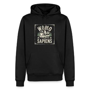 Womo Sapiens - Männer Premium Bio Hoodie - Schwarz - Vorne - Nico (187cm)