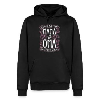 J’ai deux titres Mom & Grandma et je les balance b - Sweat à capuche Premium bio Homme - noir - Devant - Nico (187cm)