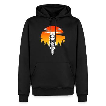Motorcycle Riding Biker Forest - Männer Premium Bio Hoodie - Schwarz - Vorne - Nico (187cm)