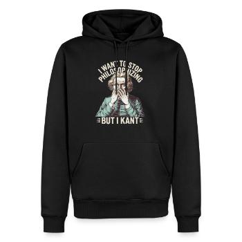 I Want to Stop Philosophizing But I Kant - Funny - Männer Premium Bio Hoodie - Schwarz - Vorne - Nico (187cm)