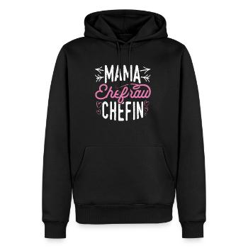 Maman Femme Patron Famille Meilleure Maman Meilleure Maman - Sweat à capuche Premium bio Homme - noir - Devant - Nico (187cm)