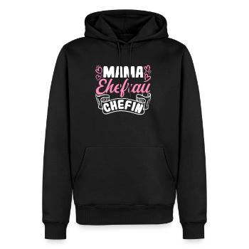 Maman Femme Patron Famille Meilleure Maman Meilleure Maman - Sweat à capuche Premium bio Homme - noir - Devant - Nico (187cm)