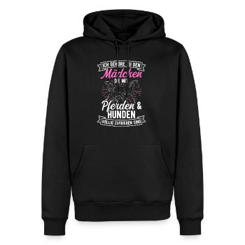 Chevaux Chien Propriétaire de chien Cavalier Chevaux Chevaux - Sweat à capuche Premium bio Homme - noir - Devant - Nico (187cm)
