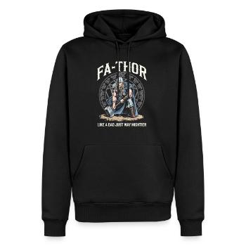 FA-THOR Comme un papa juste bien plus puissant Viking - Sweat à capuche Premium bio Homme - noir - Devant - Nico (187cm)