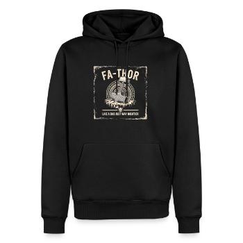 FA-THOR Comme un papa juste bien plus puissant Viking - Sweat à capuche Premium bio Homme - noir - Devant - Nico (187cm)