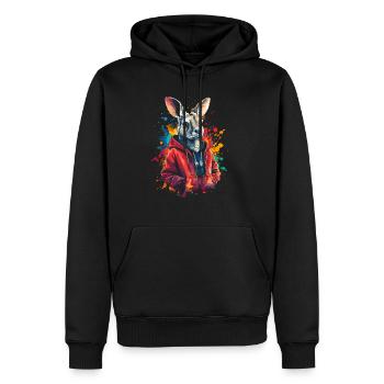 Hip Hop Kangourou Vintage Streetwear urbain - Sweat à capuche Premium bio Homme - noir - Devant - Nico (187cm)