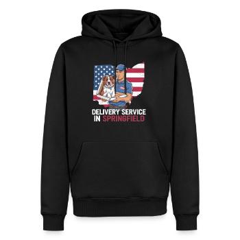 Service de livraison OH Débat  Harris Manger - Sweat à capuche Premium bio Homme - noir - Devant - Nico (187cm)