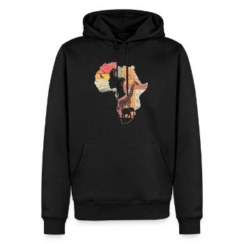 Africa is calling African Map Continent - Männer Premium Bio Hoodie - Schwarz - Vorne - Nico (187cm)