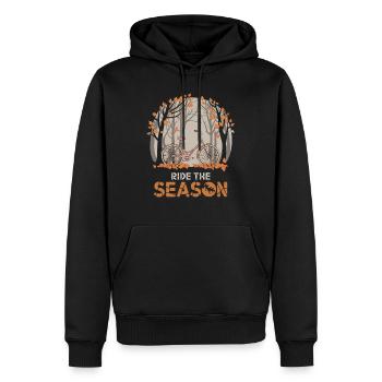 Fahre die Saison Herbst-Fahrradszene - Männer Premium Bio Hoodie - Schwarz - Vorne - Nico (187cm)