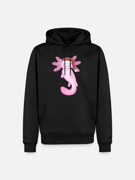 Cute Christmas Axolotl - Men’s Premium Organic Hoodie - black