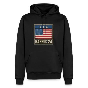 Harris 2024 Vintage Election Campagne patriotique - Sweat à capuche Premium bio Homme - noir - Devant - Nico (187cm)