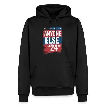 Élection Anyone Else 2024 - Sweat à capuche Premium bio Homme - noir - Devant - Nico (187cm)