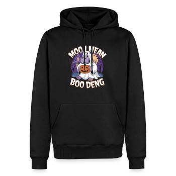 Funny Hippo Halloween Ghost Costume Boo Deng Pun - Männer Premium Bio Hoodie - Schwarz - Vorne - Nico (187cm)