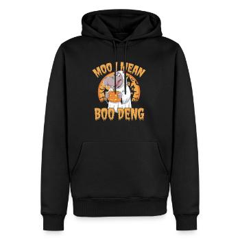 Funny Hippo Halloween Ghost Costume Boo Deng Pun - Männer Premium Bio Hoodie - Schwarz - Vorne - Nico (187cm)