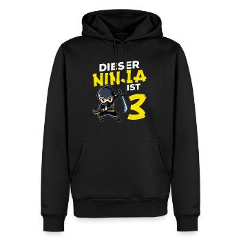 Dieser Ninja Ist 3 Geburtstag Geschenk Party Japan - Männer Premium Bio Hoodie - Schwarz - Vorne - Nico (187cm)