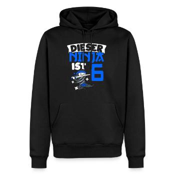 Cette ceinture ninja 6 ans de ninja Ninja L - Sweat à capuche Premium bio Homme - noir - Devant - Nico (187cm)