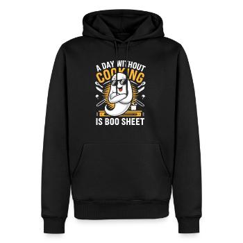 Un jour sans cuisine, c’est Boo Sheet Ghost Halloween - Sweat à capuche Premium bio Homme - noir - Devant - Nico (187cm)