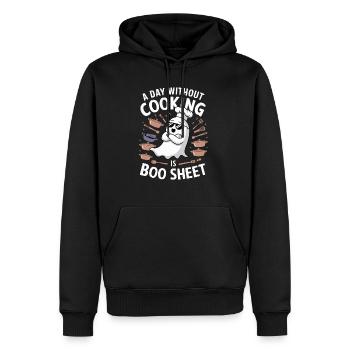Un jour sans cuisine, c’est Boo Sheet Ghost Halloween - Sweat à capuche Premium bio Homme - noir - Devant - Nico (187cm)