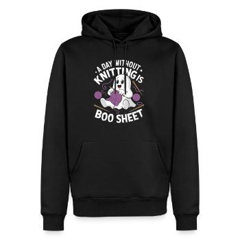 A Day Without Knitting Is Boo Sheet Ghost - Männer Premium Bio Hoodie - Schwarz - Vorne - Nico (187cm)