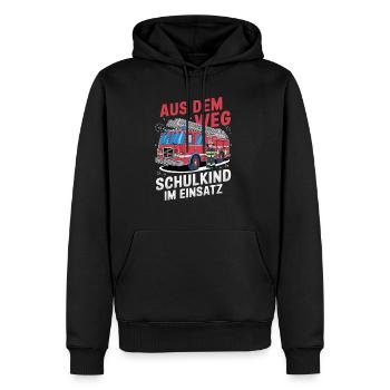 Aus dem Weg Schulkind im Einsatz Einschulung - Männer Premium Bio Hoodie - Schwarz - Vorne - Nico (187cm)