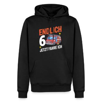Endlich 6 Jetzt Fahre Ich Feuerwehr - Männer Premium Bio Hoodie - Schwarz - Vorne - Nico (187cm)