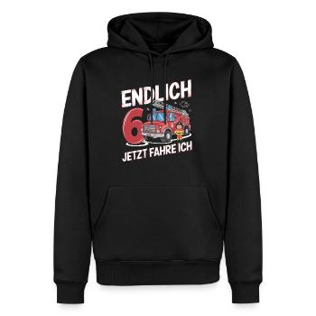 Endlich 6 Jetzt Fahre Ich Feuerwehr - Männer Premium Bio Hoodie - Schwarz - Vorne - Nico (187cm)