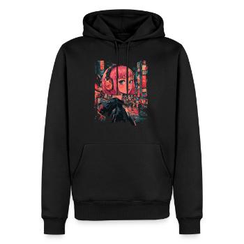Fille d’Anime Japon - Sweat à capuche Premium bio Homme - noir - Devant - Nico (187cm)