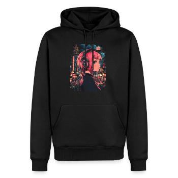 Anime Mädchen Japan - Männer Premium Bio Hoodie - Schwarz - Vorne - Nico (187cm)