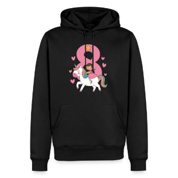 Cute 8th Birthday Unicorn Girl Riding Unicorn - Männer Premium Bio Hoodie - Schwarz - Vorne - Nico (187cm)