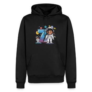 7th Birthday Astronaut Space Adventure for Boys - Männer Premium Bio Hoodie - Schwarz - Vorne - Nico (187cm)
