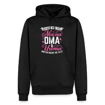 Muttertag Beste Mama Oma Uroma Familienliebe Oma - Männer Premium Bio Hoodie - Schwarz - Vorne - Nico (187cm)