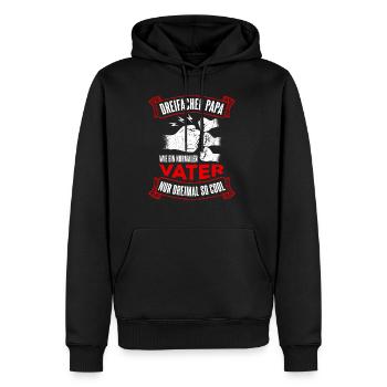 Dreifacher Papa Wie Ein Normaler Vater Nur Dreimal - Männer Premium Bio Hoodie - Schwarz - Vorne - Nico (187cm)