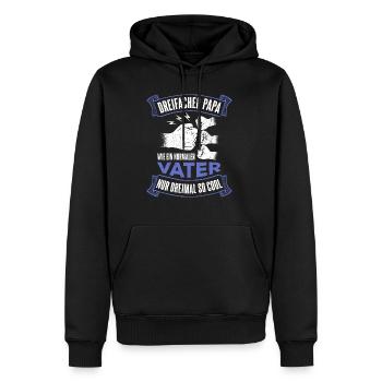 Dreifacher Papa Wie Ein Normaler Vater Nur Dreimal - Männer Premium Bio Hoodie - Schwarz - Vorne - Nico (187cm)