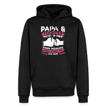 Papa et fille ne sont pas toujours d’accord cœur et fille - Sweat à capuche Premium bio Homme - noir - Devant - Nico (187cm)