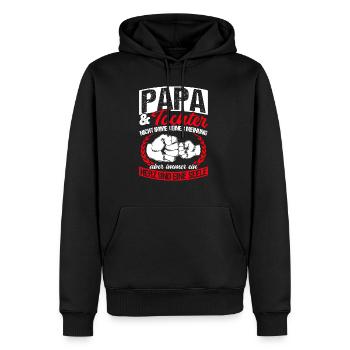 Papa et fille ne sont pas toujours d’accord cœur et fille - Sweat à capuche Premium bio Homme - noir - Devant - Nico (187cm)