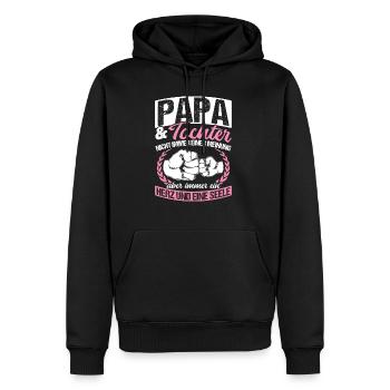 Papa et fille ne sont pas toujours d’accord cœur et fille - Sweat à capuche Premium bio Homme - noir - Devant - Nico (187cm)