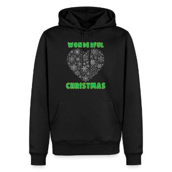 Wonderful Christmas Graphic Lettering T-Shirt - Men’s Premium Organic Hoodie - black - Front - Nico (187cm)