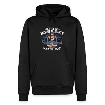 Werde Doch Fachinformatiker Lustiges IT Nerd - Männer Premium Bio Hoodie - Schwarz - Vorne - Nico (187cm)