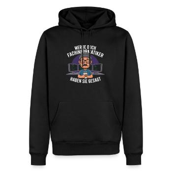 Werde Doch Fachinformatiker Lustiges IT Nerd - Männer Premium Bio Hoodie - Schwarz - Vorne - Nico (187cm)