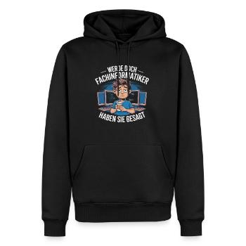 Werde Doch Fachinformatiker Lustiges IT Nerd - Männer Premium Bio Hoodie - Schwarz - Vorne - Nico (187cm)