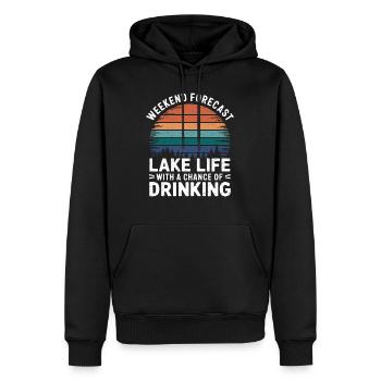 Leben am See genießen - Männer Premium Bio Hoodie - Schwarz - Vorne - Nico (187cm)
